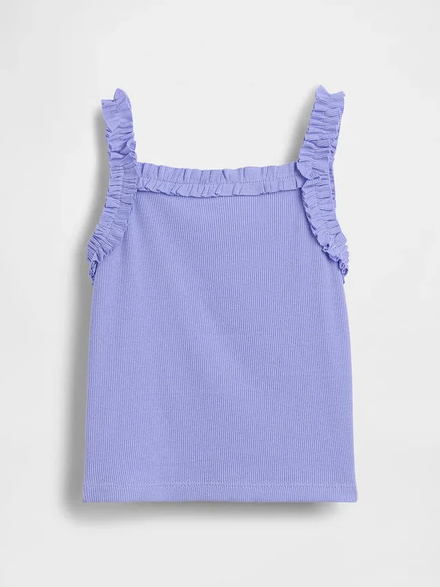 Tanktop med ribbestrikk og volanger for Baby og Småbarn