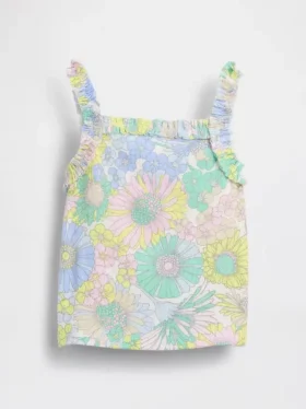 Tanktop med ribbestrikk og volanger for Baby og Småbarn