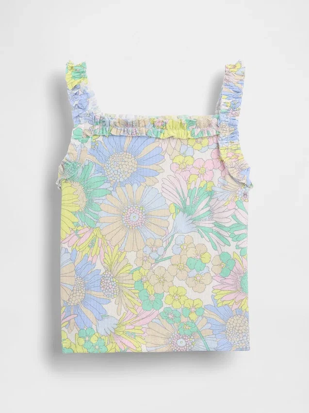 Tanktop med ribbestrikk og volanger for Baby og Småbarn
