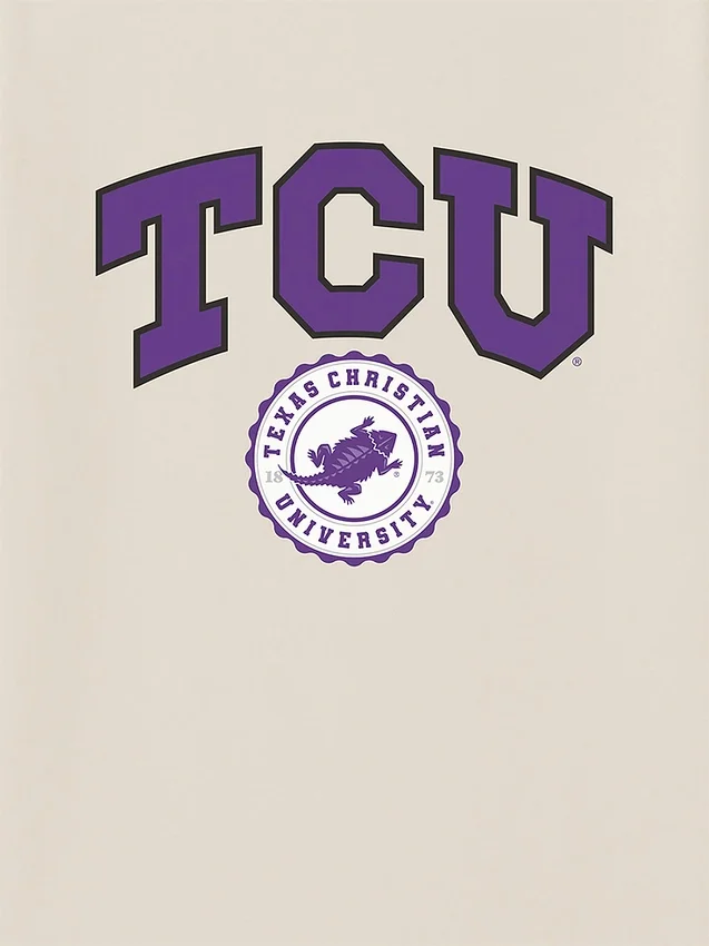 TCU Texas Christian University Collegiate Seal mørk grafisk T-skjorte