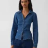 Tettsittende denimskjorte