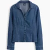 Tettsittende denimskjorte
