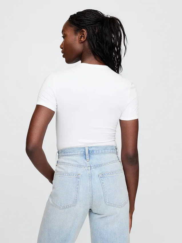 Tettsittende jersey-T-skjorte-Bodyer med tanga