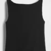 Tettsittende jersey-tanktop med båthals og kort snitt
