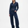 Tettsittende, kort denimskjorte