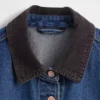 Tettsittende lang denimjakke