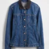 Tettsittende lang denimjakke