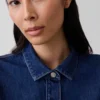 Tettsittende peplum-top i denim