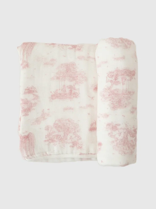 The Gilded Bird Spring Toile-babytæppe i bambus