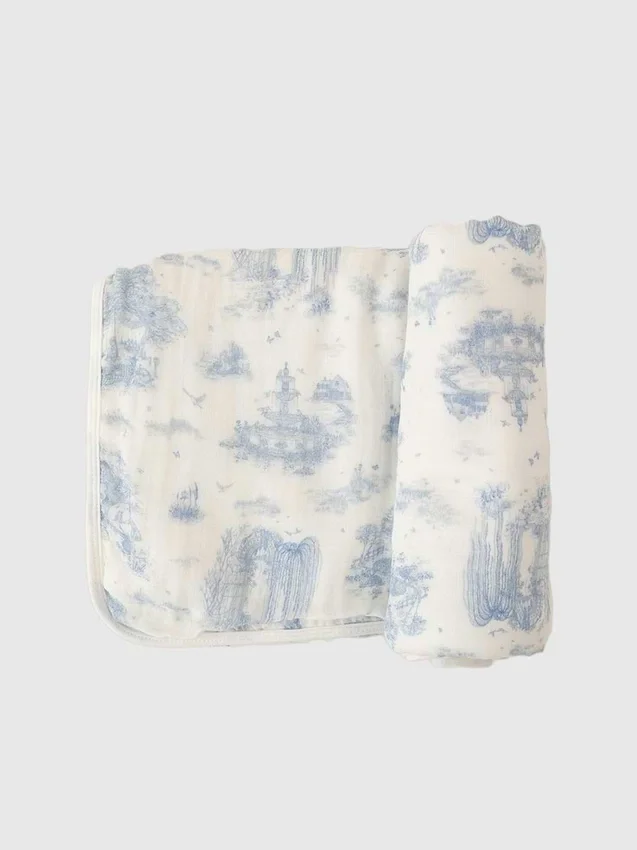 The Gilded Bird Spring Toile-babytæppe i bambus