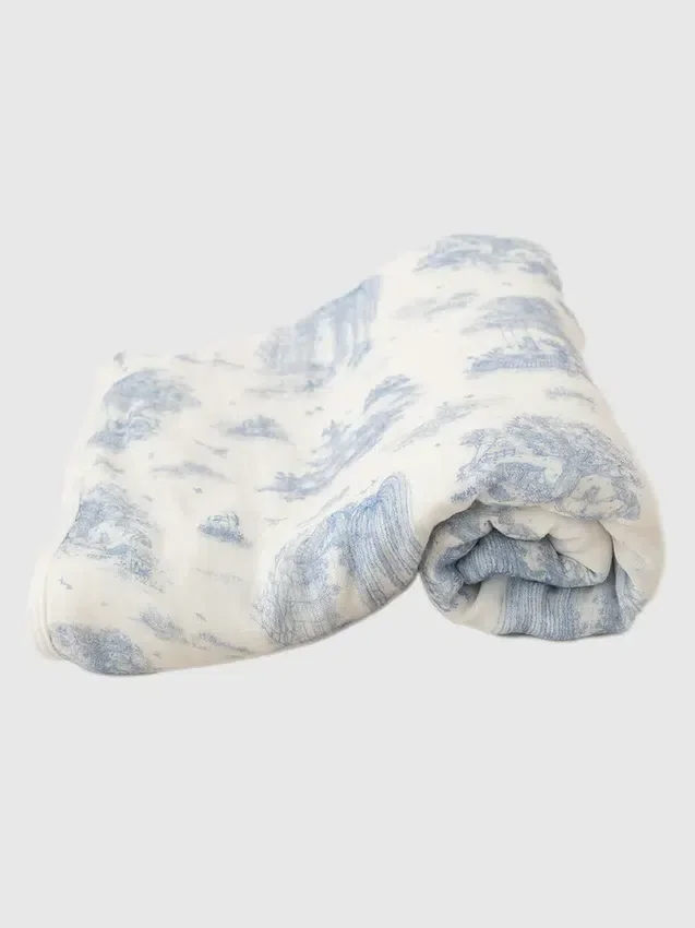The Gilded Bird Spring Toile-babytæppe i bambus