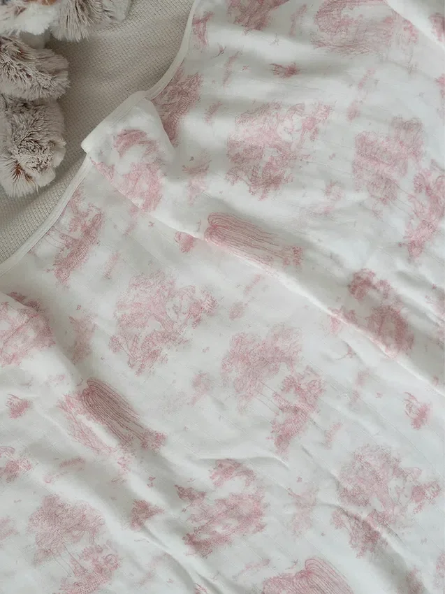 The Gilded Bird Spring Toile-babytæppe i bambus