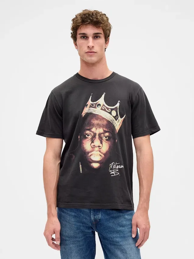 The Notorious B.I.G. T-skjorte med grafisk trykk i avslappet passform