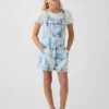 Tie-dye-denim-shorts med avslappet passform for barn