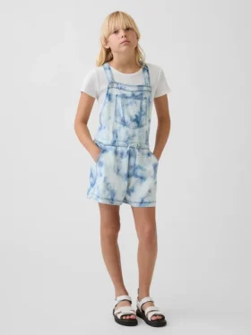 Tie-dye-denim-shorts med avslappet passform for barn