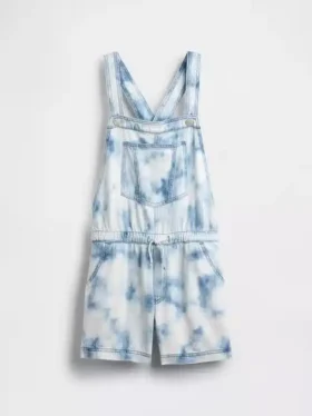 Tie-dye-denim-shorts med avslappet passform for barn