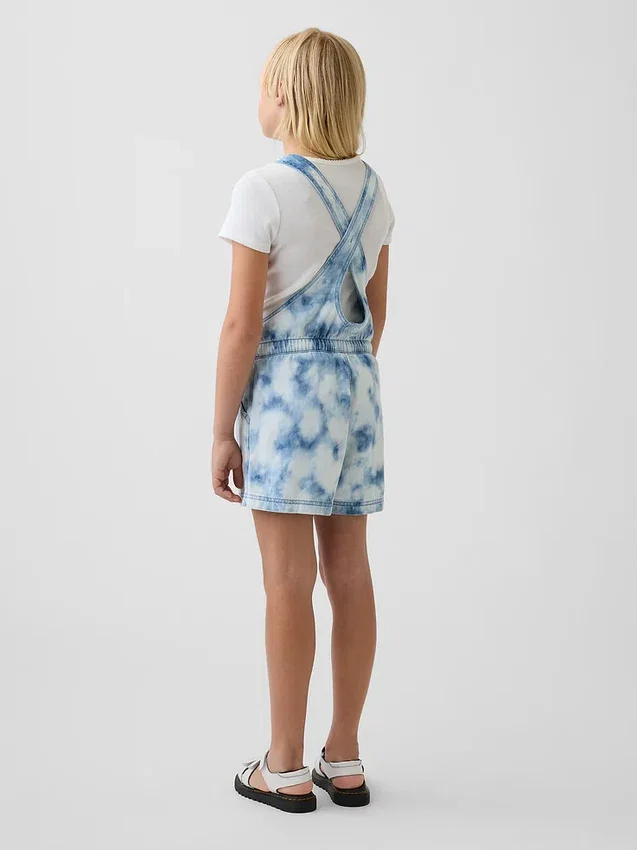 Tie-dye-denim-shorts med avslappet passform for barn
