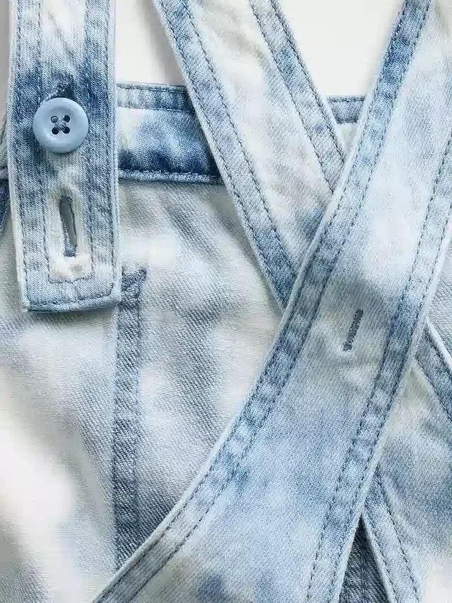 Tie-dye-denim-shorts med avslappet passform for barn