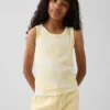 Tie-dye-tanktop i ribbestrikk for barn