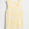 Tie-dye-tanktop i ribbestrikk for barn