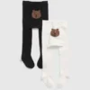 Tights med bjørnemotiv for småbarn (2-pakning)