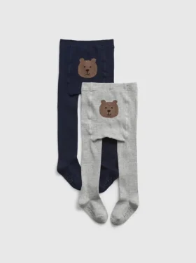 Tights med bjørnemotiv for småbarn (2-pakning)