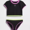 To-delt rash guard-badedrakt for barn