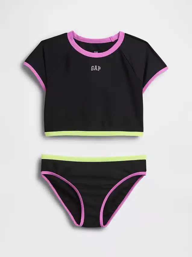 To-delt rash guard-badedrakt for barn