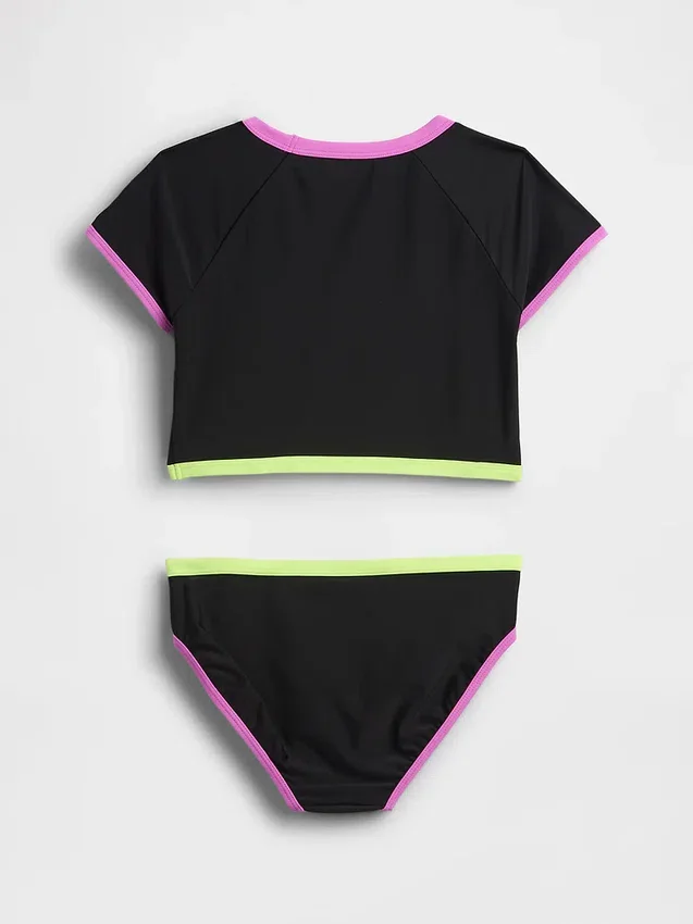 To-delt rash guard-badedrakt for barn