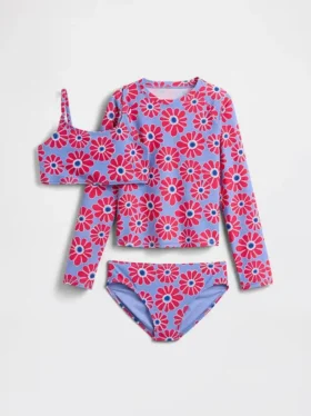 Tre-delt badedrakt med rash guard for barn