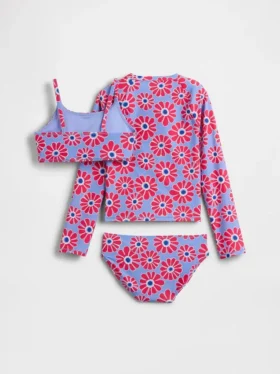 Tre-delt badedrakt med rash guard for barn