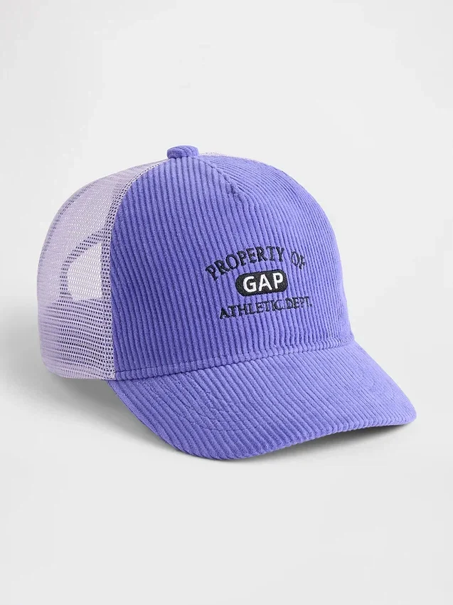 Trucker-cap i kordfløyel med logo for barn