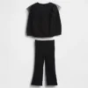 Tulle-genser og ribbestrikkede leggings med utvidet ben for Baby og Småbarn