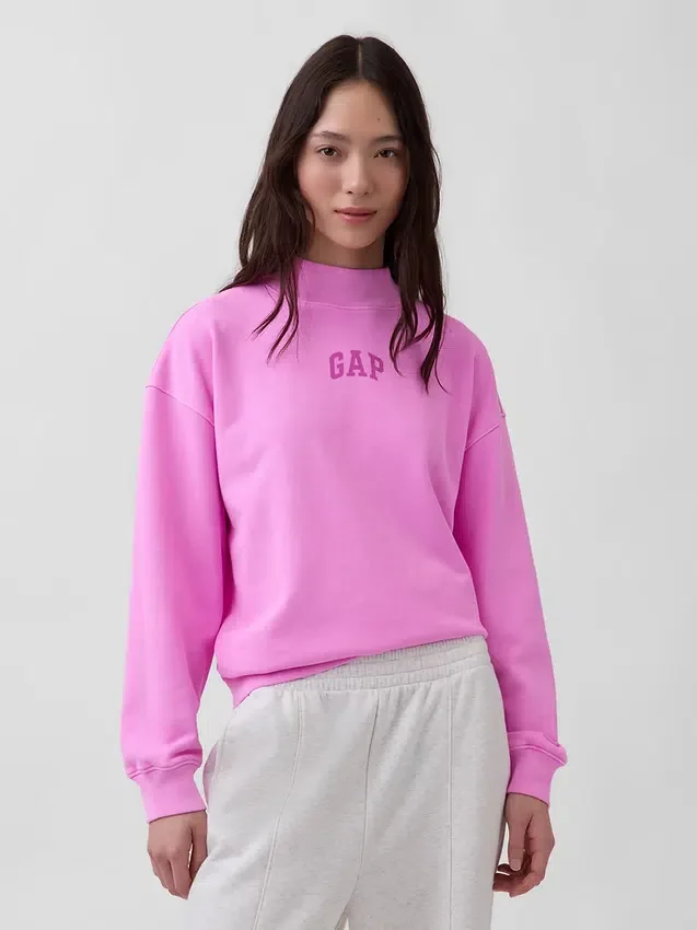 Tung French Terry-genser i oversized-modell med høyhals