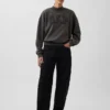 Tung French Terry-genser i oversized-modell med høyhals