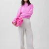 Tung French Terry-genser i oversized-modell med høyhals