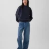 Tung French Terry-genser i oversized-modell med høyhals