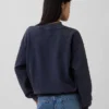 Tung French Terry-genser i oversized-modell med høyhals