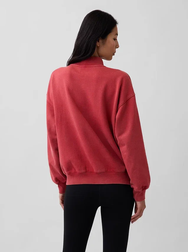 Tung French Terry-genser i oversized-modell med høyhals