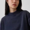 Tung French Terry-genser i oversized-modell med høyhals