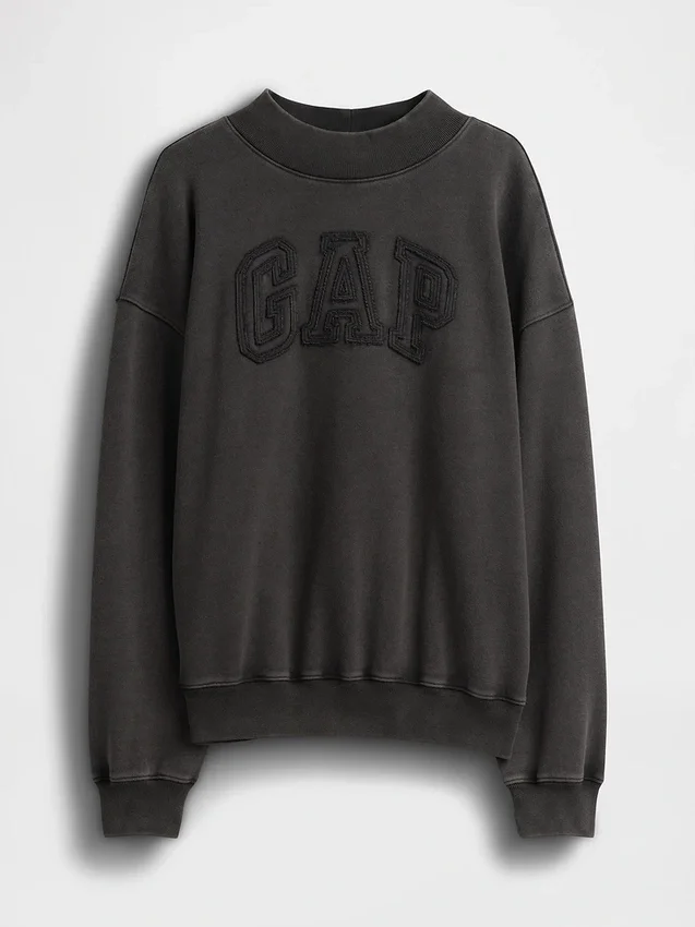 Tung French Terry-genser i oversized-modell med høyhals