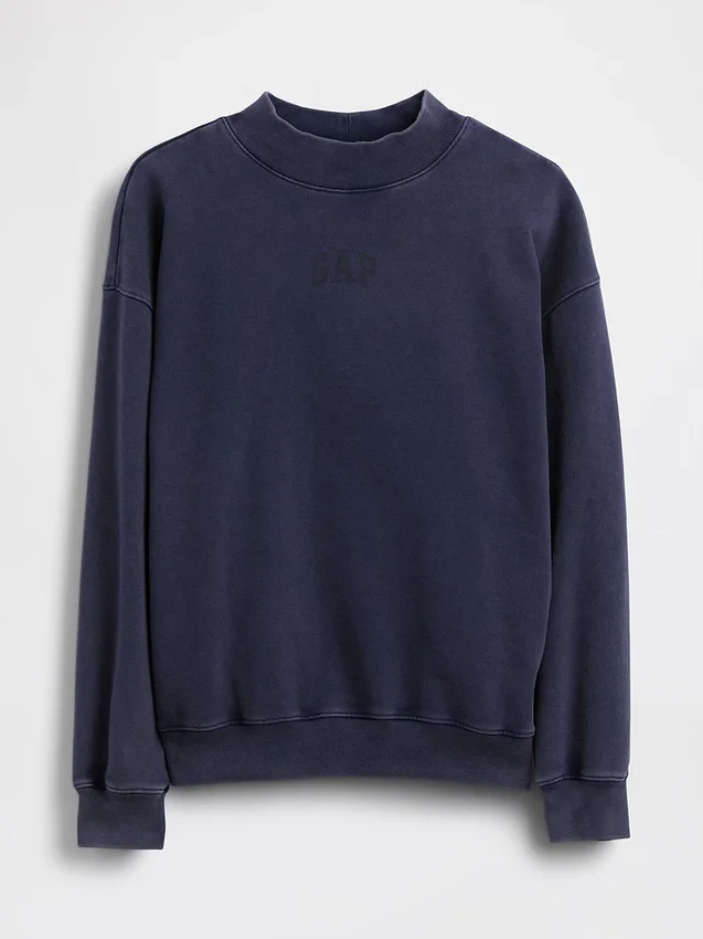 Tung French Terry-genser i oversized-modell med høyhals