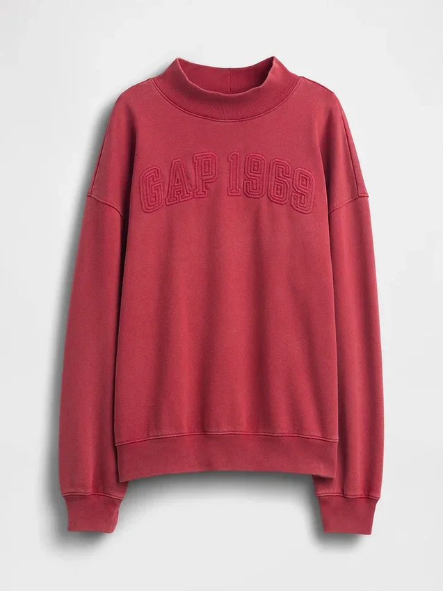 Tung French Terry-genser i oversized-modell med høyhals