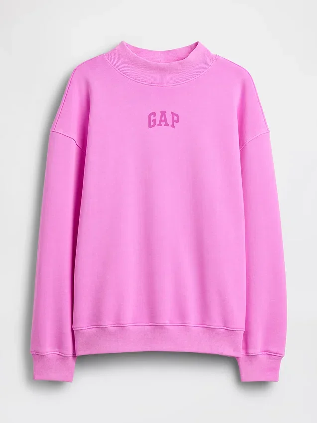 Tung French Terry-genser i oversized-modell med høyhals