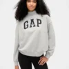 Tung French Terry-genser i oversized-modell med høyhals og logo