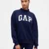 Tung French Terry-genser i oversized-modell med høyhals og logo
