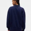 Tung French Terry-genser i oversized-modell med høyhals og logo