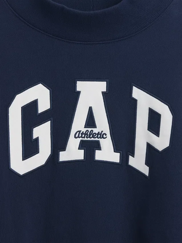 Tung French Terry-genser i oversized-modell med høyhals og logo