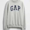 Tung French Terry-genser i oversized-modell med høyhals og logo