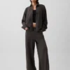 Tung French Terry-skjorte i oversized-passform med knapper foran